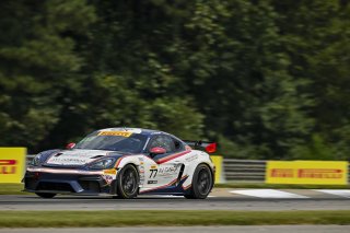 #77 Porsche 718 Cayman GT4 RS Clubsport of Danny Dyszelski and Alex Ellis, VPX Motorsport, GT4 America, Silver, SRO America, Barber Motorsports Park, Birmingham, AL, Sept 5 - 7, 2025
 | Fred Hardy Jr. | www.FredHardyPhoto.com ©2025 