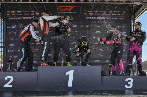 #606 BMW M4 GT4 (G82) EVO of Allen Patten and Laura Hayes, Thunder Bunny Racing, GT4 America, Am, SRO America, Barber Motorsports Park, Birmingham, AL, Sept 5 - 7, 2025 #07 Aston Martin Vantage AMR GT4 of Alex Garcia and Michael Garcia, Skip Barber Racing | Fred Hardy Jr. | www.FredHardyPhoto.com ©2025 