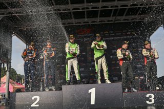 #7 Porsche 718 Cayman GT4 RS Clubsport of Curt Swearingin and Riley Dickinson, ACI Motorsports, GT4 America, Pro-Am, SRO America, Barber Motorsports Park, Birmingham, AL, Sept 5 - 7, 2025 #94 BMW M4 GT4 (G82) EVO of Sam Craven and Josh Green, Random Vanda | Fred Hardy Jr. | www.FredHardyPhoto.com ©2025 