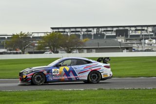 #413 BMW M4 GT4 (G82) of Zach Lumsden / Kris Wilson, Flying Lizard Motorsports, GT4 America, Am, SRO America, Indianapolis Motor Speedway, Indianapolis, IN, Oct 16–19, 2025
 | Fred Hardy | www.FredHardyPhoto.com ©2025