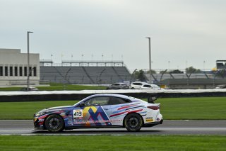 #413 BMW M4 GT4 (G82) of Zach Lumsden / Kris Wilson, Flying Lizard Motorsports, GT4 America, Am, SRO America, Indianapolis Motor Speedway, Indianapolis, IN, Oct 16–19, 2025
 | Fred Hardy | www.FredHardyPhoto.com ©2025