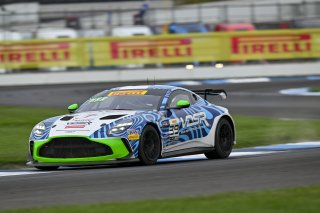 #39 Aston Martin Vantage AMR GT4 EVO of Max Hewitt / Luca Mars, van der Steur Racing, GT4 America, Silver, SRO America, Indianapolis Motor Speedway, Indianapolis, IN, Oct 16–19, 2025
 | Fred Hardy | www.FredHardyPhoto.com ©2025