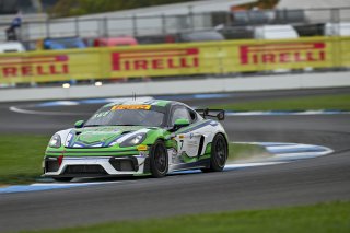 #7 Porsche 718 Cayman GT4 RS Clubsport of Curt Swearingin / Riley Dickinson, ACI Motorsports, GT4 America, Pro-Am, SRO America, Indianapolis Motor Speedway, Indianapolis, IN, Oct 16–19, 2025
 | Fred Hardy | www.FredHardyPhoto.com ©2025