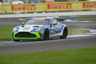 #39 Aston Martin Vantage AMR GT4 EVO of Max Hewitt / Luca Mars, van der Steur Racing, GT4 America, Silver, SRO America, Indianapolis Motor Speedway, Indianapolis, IN, Oct 16–19, 2025
 | Fred Hardy | www.FredHardyPhoto.com ©2025