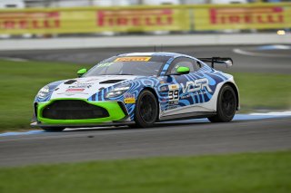 #39 Aston Martin Vantage AMR GT4 EVO of Max Hewitt / Luca Mars, van der Steur Racing, GT4 America, Silver, SRO America, Indianapolis Motor Speedway, Indianapolis, IN, Oct 16–19, 2025
 | Fred Hardy | www.FredHardyPhoto.com ©2025