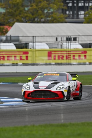 #3 Aston Martin Vantage AMR GT4 EVO of Jesse Webb / Jonathan Neudorf, JMF Motorsports, GT4 America, Silver, SRO America, Indianapolis Motor Speedway, Indianapolis, IN, Oct 16–19, 2025
 | Fred Hardy | www.FredHardyPhoto.com ©2025