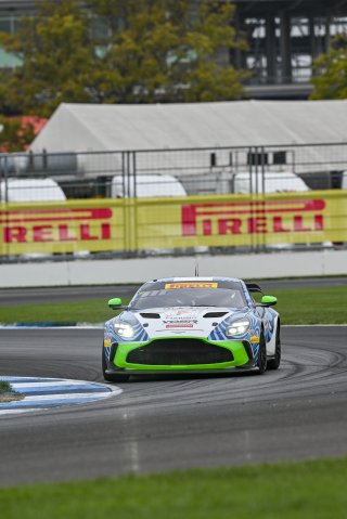 #39 Aston Martin Vantage AMR GT4 EVO of Max Hewitt / Luca Mars, van der Steur Racing, GT4 America, Silver, SRO America, Indianapolis Motor Speedway, Indianapolis, IN, Oct 16–19, 2025
 | Fred Hardy | www.FredHardyPhoto.com ©2025