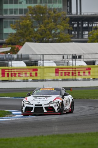 #72 Toyota Gazoo Racing GR Supra GT4 EVO2 of Anthony Geraci / Kenny Schmied, RAFA Racing Team, GT4 America, Am, SRO America, Indianapolis Motor Speedway, Indianapolis, IN, Oct 16–19, 2025
 | Fred Hardy | www.FredHardyPhoto.com ©2025