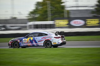 #413 BMW M4 GT4 (G82) of Zach Lumsden / Kris Wilson, Flying Lizard Motorsports, GT4 America, Am, SRO America, Indianapolis Motor Speedway, Indianapolis, IN, Oct 16–19, 2025
 | Fred Hardy | www.FredHardyPhoto.com ©2025
