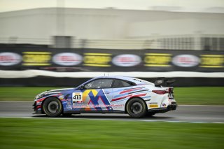 #413 BMW M4 GT4 (G82) of Zach Lumsden / Kris Wilson, Flying Lizard Motorsports, GT4 America, Am, SRO America, Indianapolis Motor Speedway, Indianapolis, IN, Oct 16–19, 2025
 | Fred Hardy | www.FredHardyPhoto.com ©2025