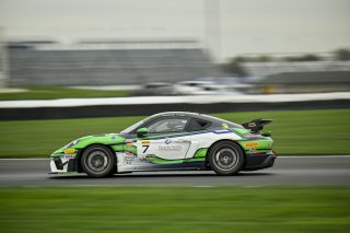 #7 Porsche 718 Cayman GT4 RS Clubsport of Curt Swearingin / Riley Dickinson, ACI Motorsports, GT4 America, Pro-Am, SRO America, Indianapolis Motor Speedway, Indianapolis, IN, Oct 16–19, 2025
 | Fred Hardy | www.FredHardyPhoto.com ©2025