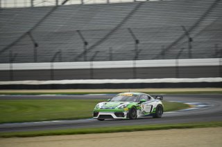 #7 Porsche 718 Cayman GT4 RS Clubsport of Curt Swearingin / Riley Dickinson, ACI Motorsports, GT4 America, Pro-Am, SRO America, Indianapolis Motor Speedway, Indianapolis, IN, Oct 16–19, 2025
 | Fred Hardy | www.FredHardyPhoto.com ©2025