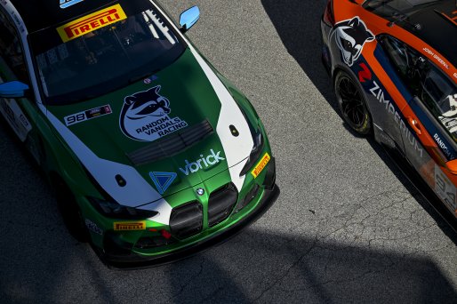 #98 BMW M4 GT4 (G82) EVO of Paul Sparta / Darius Trinka, Random Vandals Racing, GT4 America, Am, SRO America, Indianapolis Motor Speedway, Indianapolis, IN, Oct 16–19, 2025
 | Fred Hardy | www.FredHardyPhoto.com ©2025