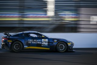 #26 Aston Martin Vantage AMR GT4 EVO of Hannah Grisham / Hannah Greenemeier, Heart of Racing Team, GT4 America, Silver, SRO America, Indianapolis Motor Speedway, Indianapolis, IN, Oct 16–19, 2025
 | Fred Hardy | www.FredHardyPhoto.com ©2025