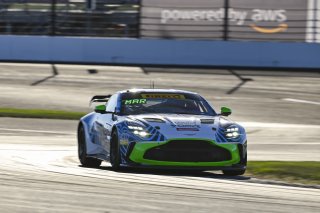 #39 Aston Martin Vantage AMR GT4 EVO of Max Hewitt / Luca Mars, van der Steur Racing, GT4 America, Silver, SRO America, Indianapolis Motor Speedway, Indianapolis, IN, Oct 16–19, 2025
 | Fred Hardy | www.FredHardyPhoto.com ©2025