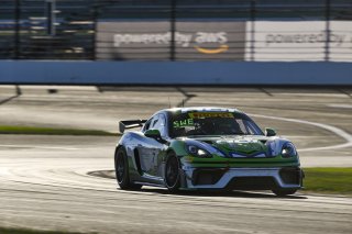 #7 Porsche 718 Cayman GT4 RS Clubsport of Curt Swearingin / Riley Dickinson, ACI Motorsports, GT4 America, Pro-Am, SRO America, Indianapolis Motor Speedway, Indianapolis, IN, Oct 16–19, 2025
 | Fred Hardy | www.FredHardyPhoto.com ©2025