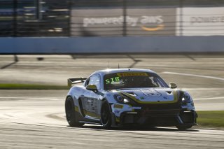 #9 Porsche 718 Cayman GT4 RS Clubsport of Dan Sibille / Loek Hartog, ACI Motorsports, GT4 America, Pro-Am, SRO America, Indianapolis Motor Speedway, Indianapolis, IN, Oct 16–19, 2025
 | Fred Hardy | www.FredHardyPhoto.com ©2025