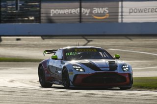 #3 Aston Martin Vantage AMR GT4 EVO of Jesse Webb / Jonathan Neudorf, JMF Motorsports, GT4 America, Silver, SRO America, Indianapolis Motor Speedway, Indianapolis, IN, Oct 16–19, 2025
 | Fred Hardy | www.FredHardyPhoto.com ©2025