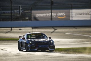 #77 Porsche 718 Cayman GT4 RS Clubsport of Danny Dyszelski / Alex Ellis, VPX Motorsport, GT4 America, Silver, SRO America, Indianapolis Motor Speedway, Indianapolis, IN, Oct 16–19, 2025
 | Fred Hardy | www.FredHardyPhoto.com ©2025
