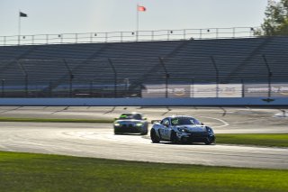 #9 Porsche 718 Cayman GT4 RS Clubsport of Dan Sibille / Loek Hartog, ACI Motorsports, GT4 America, Pro-Am, SRO America, Indianapolis Motor Speedway, Indianapolis, IN, Oct 16–19, 2025
 | Fred Hardy | www.FredHardyPhoto.com ©2025