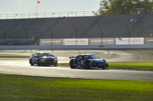 #77 Porsche 718 Cayman GT4 RS Clubsport of Danny Dyszelski / Alex Ellis, VPX Motorsport, GT4 America, Silver, SRO America, Indianapolis Motor Speedway, Indianapolis, IN, Oct 16–19, 2025
 | Fred Hardy | www.FredHardyPhoto.com ©2025