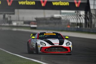 #3 Aston Martin Vantage AMR GT4 EVO of Jesse Webb / Jonathan Neudorf, JMF Motorsports, GT4 America, Silver, SRO America, Indianapolis Motor Speedway, Indianapolis, IN, Oct 16–19, 2025
 | Fred Hardy | www.FredHardyPhoto.com ©2025