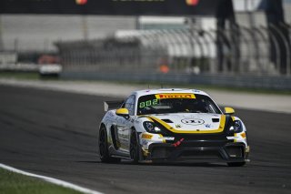 #9 Porsche 718 Cayman GT4 RS Clubsport of Dan Sibille / Loek Hartog, ACI Motorsports, GT4 America, Pro-Am, SRO America, Indianapolis Motor Speedway, Indianapolis, IN, Oct 16–19, 2025
 | Fred Hardy | www.FredHardyPhoto.com ©2025
