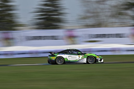#7 Porsche 718 Cayman GT4 RS Clubsport of Curt Swearingin / Riley Dickinson, ACI Motorsports, GT4 America, Pro-Am, SRO America, Indianapolis Motor Speedway, Indianapolis, IN, Oct 16–19, 2025
 | Fred Hardy | www.FredHardyPhoto.com ©2025
