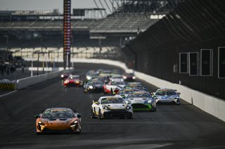 #9 Porsche 718 Cayman GT4 RS Clubsport of Dan Sibille / Loek Hartog, ACI Motorsports, GT4 America, Pro-Am, SRO America, Indianapolis Motor Speedway, Indianapolis, IN, Oct 16–19, 2025
 | Fred Hardy | www.FredHardyPhoto.com ©2025