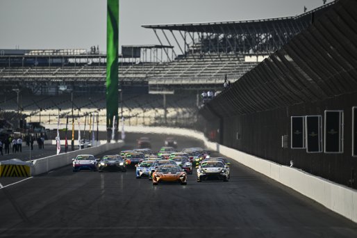 #9 Porsche 718 Cayman GT4 RS Clubsport of Dan Sibille / Loek Hartog, ACI Motorsports, GT4 America, Pro-Am, SRO America, Indianapolis Motor Speedway, Indianapolis, IN, Oct 16–19, 2025
 | Fred Hardy | www.FredHardyPhoto.com ©2025