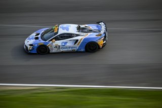 #43 McLaren Artura GT4 of Alex Vogel / Matthew Bell, P1 Groupe, GT4 America, Pro-Am, SRO America, Indianapolis Motor Speedway, Indianapolis, IN, Oct 16&ndash;19, 2025
 | Fred Hardy | www.FredHardyPhoto.com &copy;2025