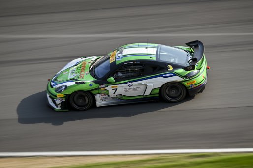#7 Porsche 718 Cayman GT4 RS Clubsport of Curt Swearingin / Riley Dickinson, ACI Motorsports, GT4 America, Pro-Am, SRO America, Indianapolis Motor Speedway, Indianapolis, IN, Oct 16–19, 2025
 | Fred Hardy | www.FredHardyPhoto.com ©2025