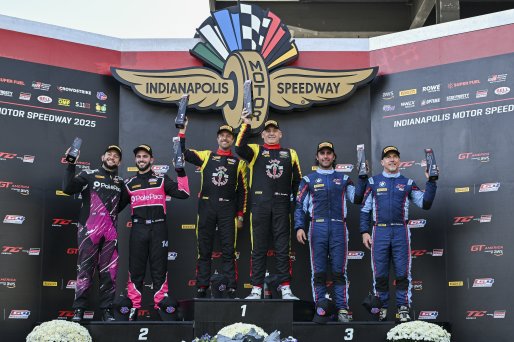 #188 BMW M4 GT4 (G82) EVO of Judson Holt / Denny Stripling, Fast Track Racing, GT4 America, Am, SRO America, Indianapolis Motor Speedway, Indianapolis, IN, Oct 16–19, 2025 #07 BMW M4 GT4 (G82) of Alex Garcia / Michael Garcia, Skip Barber Racing, 2025 #17  | Fred Hardy | www.FredHardyPhoto.com ©2025