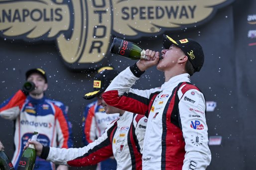 #3 Aston Martin Vantage AMR GT4 EVO of Jesse Webb / Jonathan Neudorf, JMF Motorsports, GT4 America, Silver, SRO America, Indianapolis Motor Speedway, Indianapolis, IN, Oct 16–19, 2025
 | Fred Hardy | www.FredHardyPhoto.com ©2025