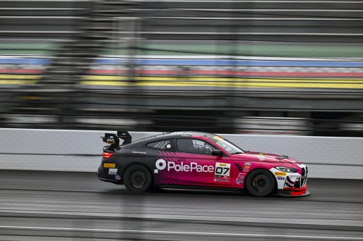 #07 BMW M4 GT4 (G82) of Alex Garcia / Michael Garcia, Skip Barber Racing, GT4 America, Am, SRO America, Indianapolis Motor Speedway, Indianapolis, IN, Oct 16–19, 2025
 | Fred Hardy | www.FredHardyPhoto.com ©2025