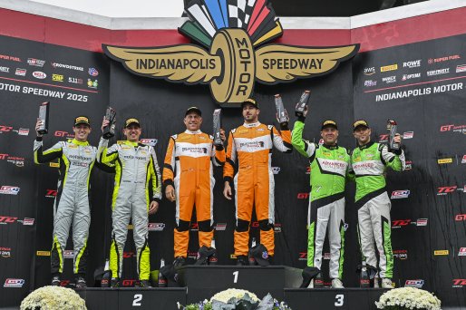 #33 McLaren Artura GT4 of Tony Gaples / Michael Cooper, Blackdog Racing, GT4 America, Pro-Am, SRO America, Indianapolis Motor Speedway, Indianapolis, IN, Oct 16–19, 2025 #47 Porsche 718 Cayman GT4 RS Clubsport of Matt Travis / Matheus Leist, NOLASPORT, 20 | Fred Hardy | www.FredHardyPhoto.com ©2025