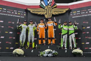 #33 McLaren Artura GT4 of Tony Gaples / Michael Cooper, Blackdog Racing, GT4 America, Pro-Am, SRO America, Indianapolis Motor Speedway, Indianapolis, IN, Oct 16–19, 2025 #47 Porsche 718 Cayman GT4 RS Clubsport of Matt Travis / Matheus Leist, NOLASPORT, 20 | Fred Hardy | www.FredHardyPhoto.com ©2025