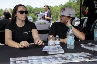 Autograph Session, #24 Porsche 718 Cayman GT4 RS Clubsport of Loni Unser and Ashley Freiberg, Kellymoss, GT4 America, Silver, SRO America, Road Atlanta, Braselton, GA, June 12 - 14, 2026
 | Fred Hardy | www.echoandorigin.studio &copy;2026