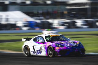 #24 Porsche 718 Cayman GT4 RS Clubsport of Loni Unser and Ashley Freiberg, Kellymoss, GT4 America, Silver, SRO America, Indianapolis 8 Hour, Indianapolis Motor Speedway, Speedway, IN, Oct 7 - 11, 2026
 | Fred Hardy | Echo & Origin | www.echoandorigin.studio &copy;2026
