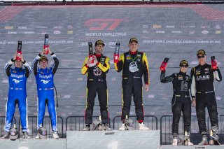Podium Race 1 GT4 America, Am, #188 BMW M4 GT4 (G82) EVO of Judson Holt and Denny Stripling, Random Vandals Racing, GT4 America, SRO America, Sonoma Raceway, Sonoma, CA, Mar 26 - 28, 2026 #30 Ford Mustang GT4 (S650) of Frankie Muniz and Tyler Stone, TechS | Fred Hardy | www.echoandorigin.studio &copy;2026