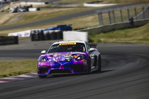 #24 Porsche 718 Cayman GT4 RS Clubsport of Ashley Freiberg and Loni Unser, Kellymoss, GT4 America, Silver, SRO America, Sonoma Raceway, Sonoma, CA, Mar 26 - 28, 2026
 | Fred Hardy | www.echoandorigin.studio &copy;2026