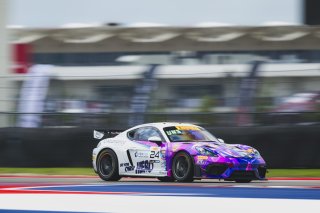 #24 Porsche 718 Cayman GT4 RS Clubsport of Ashley Freiberg and Loni Unser, Kellymoss, GT4 America, Silver, SRO America, Circuit of The Americas, Austin, TX, Apr 24 - 26, 2026
 | Fred Hardy | www.echoandorigin.studio &copy;2026