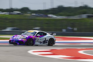 #24 Porsche 718 Cayman GT4 RS Clubsport of Ashley Freiberg and Loni Unser, Kellymoss, GT4 America, Silver, SRO America, Circuit of The Americas, Austin, TX, Apr 24 - 26, 2026
 | Fred Hardy | www.echoandorigin.studio &copy;2026