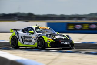 #47 Porsche 718 Cayman GT4 RS Clubsport of Matt Travis and Matheus Leist, NOLASPORT, GT4 America, Pro-Am, SRO America, Sebring International Raceway, Sebring, FL, May 7 - 10, 2026
 | Fred Hardy | www.echoandorigin.studio &copy;2026