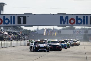 Race 1 Start, #028 Porsche 718 Cayman GT4 RS Clubsport of Luca Mars and Spencer Pumpelly, RS1, GT4 America, Silver, SRO America, Sebring International Raceway, Sebring, FL, May 7 - 10, 2026
 | Fred Hardy | www.echoandorigin.studio &copy;2026