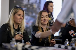Autograph Session, #24 Porsche 718 Cayman GT4 RS Clubsport of Ashley Freiberg and Loni Unser, Kellymoss, GT4 America, Silver, SRO America, Sebring International Raceway, Sebring, FL, May 7 - 10, 2026
 | Fred Hardy | www.echoandorigin.studio &copy;2026