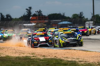 Race 2 Start, #47 Porsche 718 Cayman GT4 RS Clubsport of Matt Travis and Matheus Leist, NOLASPORT, GT4 America, Pro-Am, SRO America, Sebring International Raceway, Sebring, FL, May 7 - 10, 2026, #028 Porsche 718 Cayman GT4 RS Clubsport of Luca Mars and Sp | Fred Hardy | www.echoandorigin.studio &copy;2026