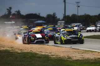 #47 Porsche 718 Cayman GT4 RS Clubsport of Matt Travis and Matheus Leist, NOLASPORT, GT4 America, Pro-Am, SRO America, Sebring International Raceway, Sebring, FL, May 7 - 10, 2026, #028 Porsche 718 Cayman GT4 RS Clubsport of Luca Mars and Spencer Pumpelly | Fred Hardy | www.echoandorigin.studio &copy;2026