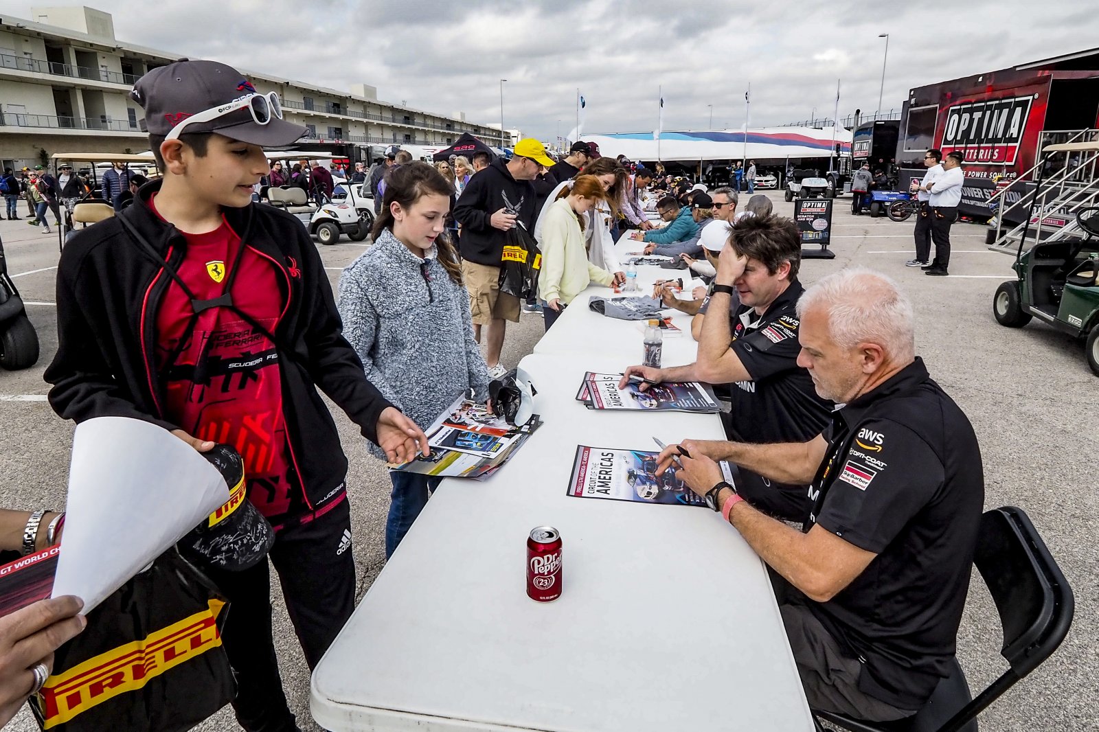 Autograph session, Pirelli GT4 America, COTA, Austin, TX, March 2020                               