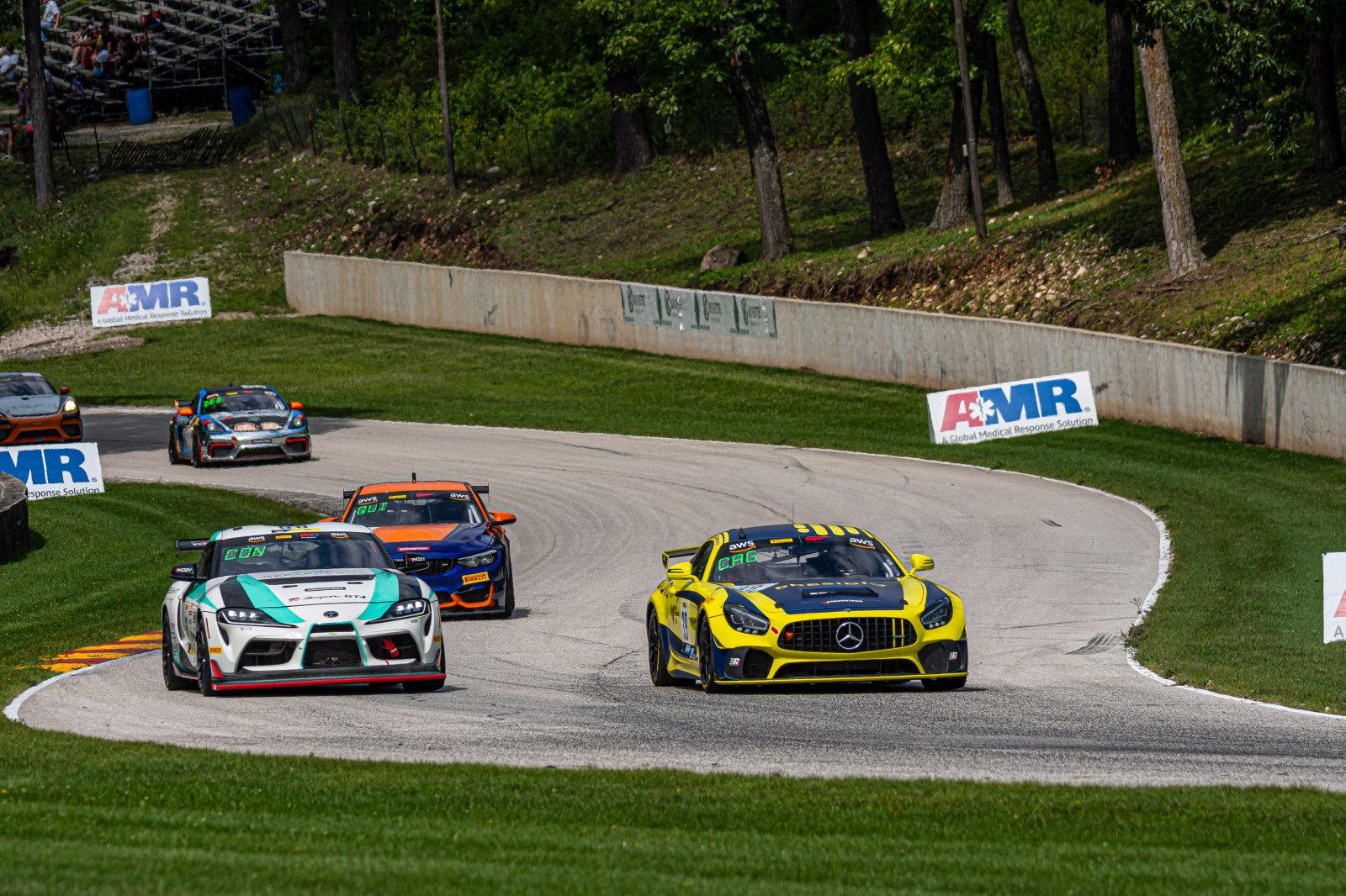 #39 Mercedes-AMG GT4 of Chris Cagnazzi and Guy Cosmo, RENNtech Motorsports, Pro-Am, Pirelli GT4 America, SRO America, Road America, Elkhart Lake, Aug 2021.
